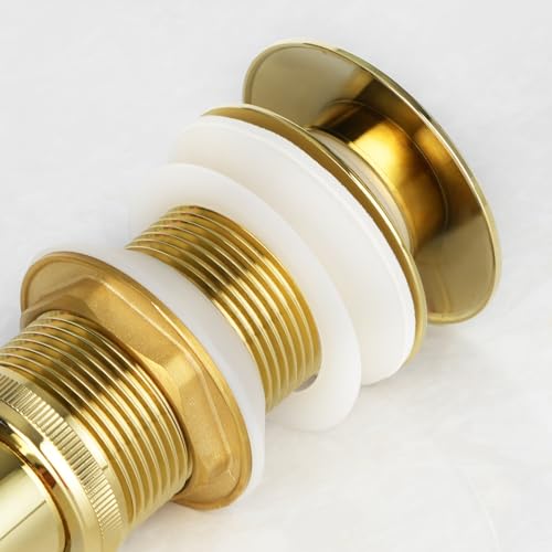Pop-up Bathroom Sink Drain Stopper Without Overflow for Vessel Sink Lavotory Vanity, D01 (Polished Gold) - color: Polished Gold