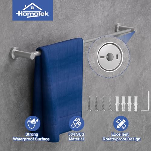 2 Pack Adjustable Towel Bar, HOMOTEK Economic Bathroom Towel Holder Rod from 12 Inch to 22 Inch Single Towel Racks, Wall Mount Towel Rail, Towel Hanger Hook for Kitchen(Brushed Stainless Steel) - color: Economical-brushed Stainless Steel, size: 2 Pack