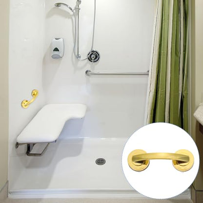 VOSAREA Golden Grab Bars for Shower, Heavy Duty Suction Cup Shower Handle, Reusable Bathroom Safety Grab Bars for Seniors and Elderly
