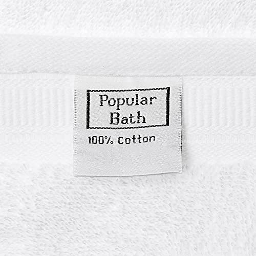 Popular Bath Sinatra Modern Bathroom Towel Set 3 Piece Hand and Wash Towel Luxury Contemporary Decor Bling Bath Towel Sets Soft, Plush and Highly Absorbent, White - size: 24"W x 44"L (Pack of 3)