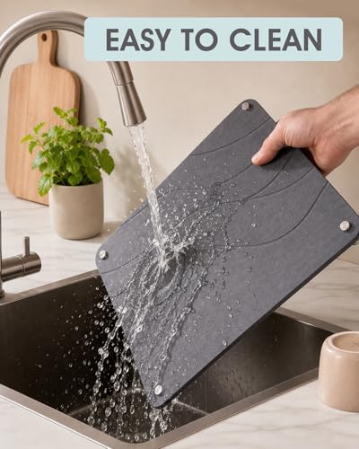 Stone Dish Drying Mat,Quick Dry Diatomaceous Earth Mat. | Non-Toxic,BPA-Free,Eco-Friendly,(2 Psc Set) - size: 2 pcs set