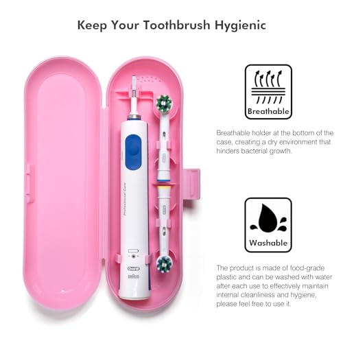 Nincha Electric Toothbrush Travel Case for Oral B & Philips Sonicare, Pink - color: Pink