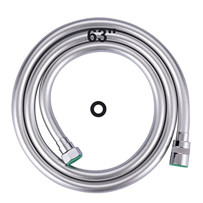 63-Inch Extra Long Shower Hose Extension for Bathing, Toilet Cleaning, Dogs, Bathroom - Chrome Handheld Shower Head Hose - color: Chrome, size: 63inch