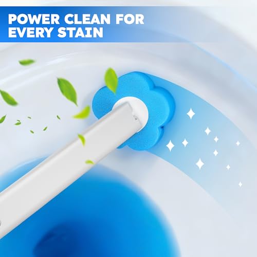 Disposable Toilet Brush Refills 20PCS Only for TUUAQ- Toilet Bowl Cleaner Head for Toilet Brush, Toilet Cleaning Supplies, 20PCS Brush Refills for Bathroom Deep Cleaning (20, Blue)