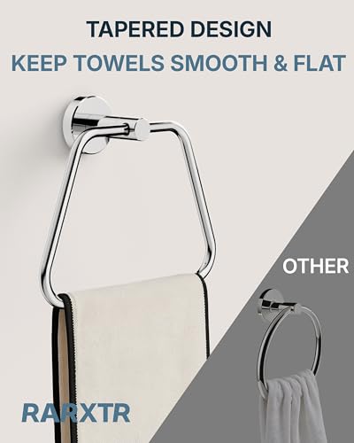 RARXTR Hand Towel Holder for Bathroom Polished Chrome Towel Ring Heavy Duty Stainless Steel Towel Hanger Wall Mount for Bath, Kitchen - size: ∅9mm Tube