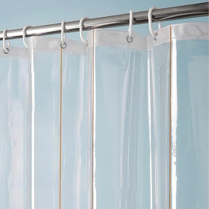 Clear Potted Plant Shower Curtain Liner, Green Plastic Transparent Pretty Shower Curtains for Bathroom, 72x72 Weighted Magnetic Shower Curtain Set with 12 Hooks - color: Clear Potted Plant, size: 72"W x 72"L (Pack of 1)