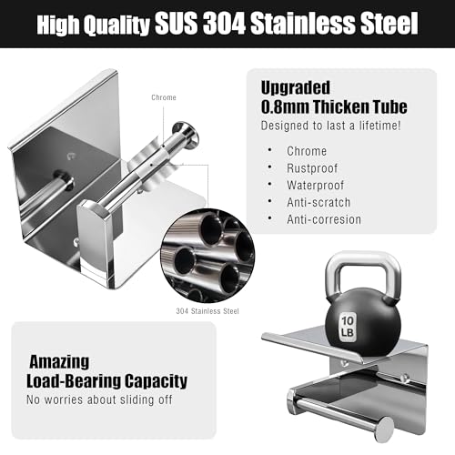 Chrome Toilet Paper Holder with Shelf, SUS304 Stainless Steel Rustproof Wall Mount Toilet Paper Roll Holder, Screw Bathroom Toilet Paper Holder for Kitchen, Washroom, RV - color: Chrome