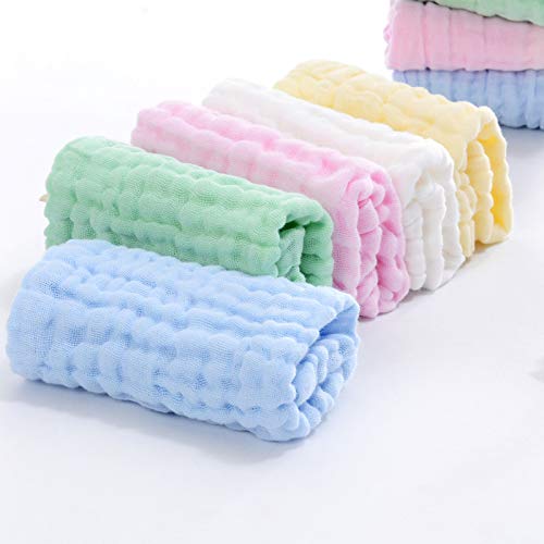 Muslin Baby Washcloths – 6 Pack Organic Cotton Face Towels for Newborns – Ultra-Soft, Reusable & Absorbent – Gentle on Sensitive Skin – Unisex Baby Gift Set