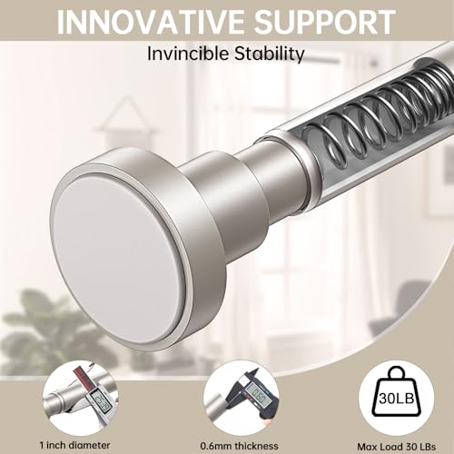 BRIOFOX Shower Curtain Rod Adjustable 18-64 Inch, Stainless Steel Spring Tension Shower Rod No Drilling Non Slip, Silver - color: Silver, size: 18-64 Inch