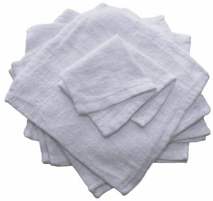 Economy Towels,(White 9X9in.) Small Washcloths Set. 100% Cotton Terry Cloth Soft & Absorbent Reusable Wipes for Bath, Kitchen. Wash Rags for General Cleaning, Bidet Towels. (24)