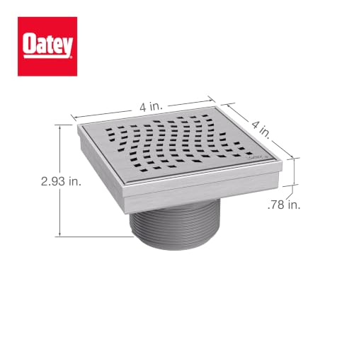 Designline 4 in. x 4 in. Square Drain Wave Grate - size: 4", style: Wave