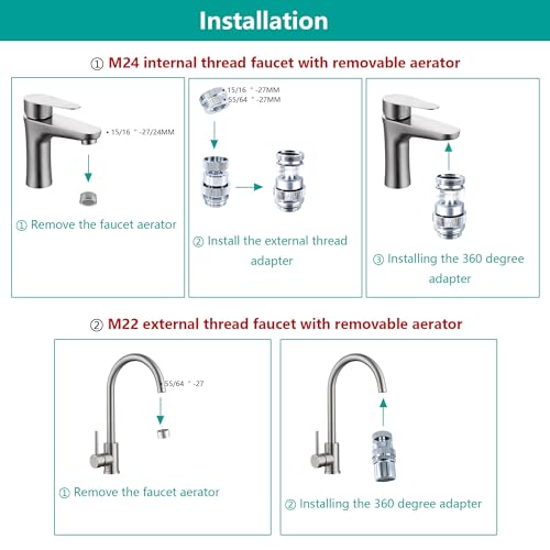 3/4 Inch GHT thread Garden Hose Adapter with Aerator, 360 Degree Swivel Faucet to Garden Hose Adapter,Sink Garden Hose Attachment Connection for Bathroom Kitchen