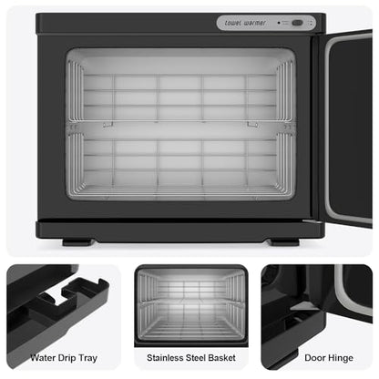 Towel Warmer Cabinet, 23L Large Hot Bath Towel Warmer Heating Use for Facial Spa, Hair Beauty, Salon Equipment and Home- Black - color: Black