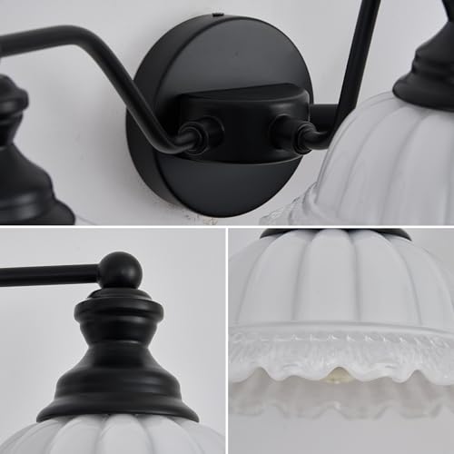 XIEDUN Black 3 Light Vanity Light Modern Bathroom Vanity Light Fixture - color: Black and White, size: 3 Light