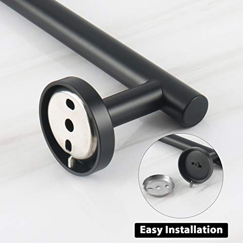 NearMoon Bath Towel Bar, Thicken Stainless Steel Shower Towel Rack Holder Wall Mounted for Bathroom, 33-lnch Overall Length-30-lnch Usable Hanging Space (1 Pack, Matte Black) - color: Matte Black, size: 33 Inch