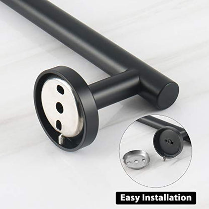 NearMoon Bath Towel Bar, Thicken Stainless Steel Shower Towel Rack Holder Wall Mounted for Bathroom, 33-lnch Overall Length-30-lnch Usable Hanging Space (1 Pack, Matte Black) - color: Matte Black, size: 33 Inch