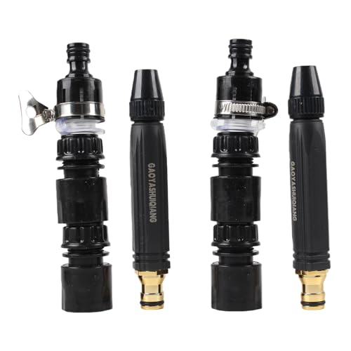 2Pack High Pressure Adjustable Spray Nozzle with Connect Fitting | Universal Faucet Adapter Hose Sprayer Kit for Car Wash, Garden Watering, Patio Cleaning and more