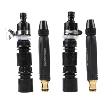 2Pack High Pressure Adjustable Spray Nozzle with Connect Fitting | Universal Faucet Adapter Hose Sprayer Kit for Car Wash, Garden Watering, Patio Cleaning and more