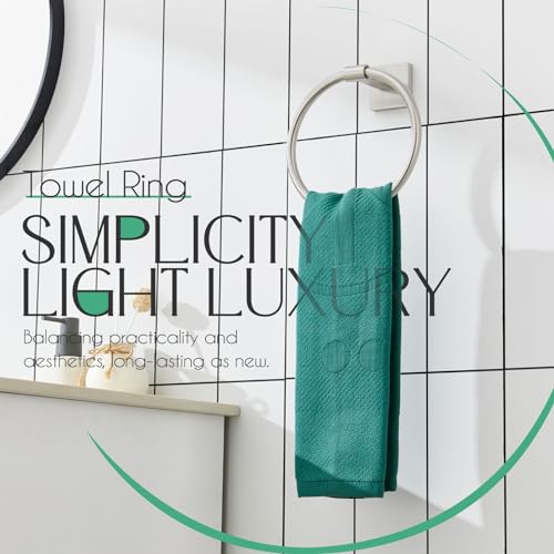 KOKOSIRI Bath Towel Holder Brushed Nickel Hand Towel Ring Bathroom Accessories Shower Towel Rack Stainless Steel Wall Mount, B3010BR - color: Brushed Nickel