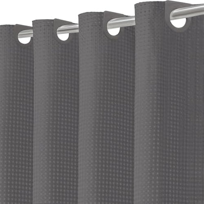 Inhousolu No Hook Shower Curtain with Removable Snap-in Liner, Waffle Weave 230 GSM Polyester, Weighted Hem, Water Repellent Washable, 72 x 72 Inch, Graphite Gray - color: Graphite Gray, size: 72"W x 72"L (Pack of 1)