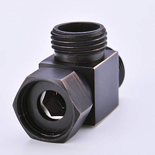 1/2" Brass Bronze 3 Way Diverter, Hose Fitting Tee, T Shape Adapter Connector for Angle Valve Hose, Bath Shower Arm, Toilet Bidet Sprayer Faucet, Oil Rubbed Bronze Finished - color: Bronze