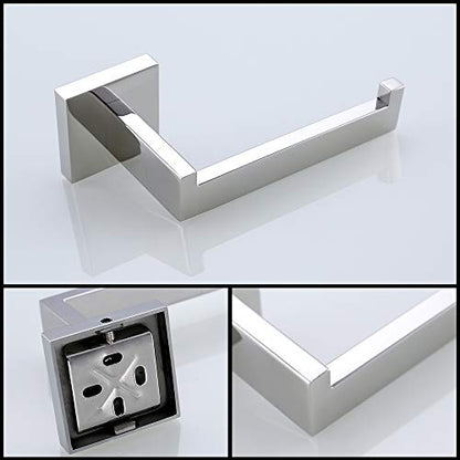 TURS Bathroom Accessory Set Polished Towel Ring Set Stainless Steel Toilet Paper Holder Towel Ring Robe Hook Wall Mount - color: Polished