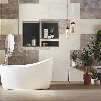 Shower Niche SMC Material 40(20+14+6) X16in Niche for Shower Wall Shower Niches Ready for Tile Shower Niche Shelf Black