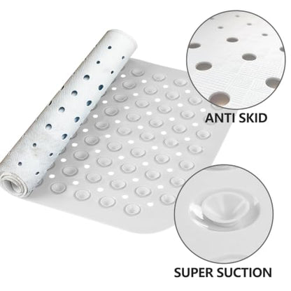 LNOND Summer Beach Bathtub Mat Non Slip, 40 X 16 Inch Tub Mat for Bathroom, White Sand Beach Bath Tub Shower Mat with Drain Holes and Suction Cups - color: White Sand Beach Bathtub Mat