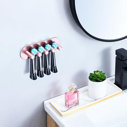 Electric Toothbrush Head Holder, Toothbrush Holders Wall Mounted, Adhesive Tooth Brush Head Holder Organiser, Electric Toothbrushs Holder, Shower Tooth Brushing Holder (Rose Gold, Large) - color: Rose Gold, size: Large