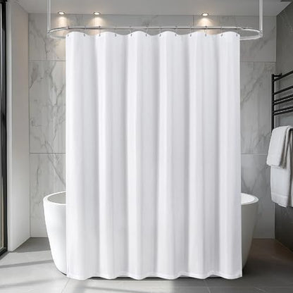 eachope Waterproof Fabric Shower Curtain,No Liner Needed,TPU Laminated Polyester Shower Curtain,Chevron Striped Design with Weighted Magnets and Metal Grommets,72 x 78 Inch,White - color: White, size: 72"W x 78"L (Pack of 1)