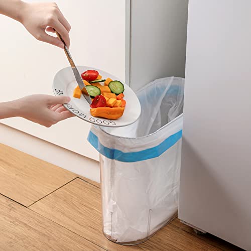 Anyoifax Small Trash Can Slim Garbage Can 3 Gallon Waste Basket, Clear | Trash Bin Container for Bathroom, Bedroom, Living Room, Kitchen, Under Desk, Office, Colleg Dorm - color: Clear