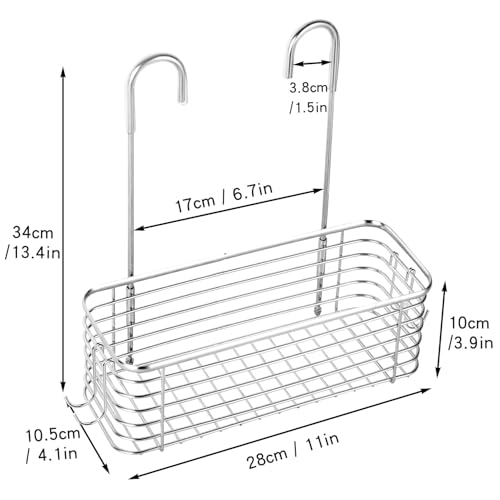 YQh hanging shower rack, bathroom storage rack, shampoo bracket, the back hook can be rotated, and can be hung on the faucet or Claw foot bathtubcross bar, 304 stainless steel rust proof and durable - size: single layer shelf