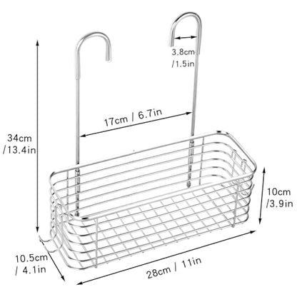 YQh hanging shower rack, bathroom storage rack, shampoo bracket, the back hook can be rotated, and can be hung on the faucet or Claw foot bathtubcross bar, 304 stainless steel rust proof and durable - size: single layer shelf