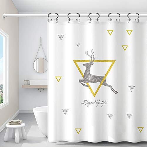 Shower Curtain Hooks, Goowin Shower Curtain Rings, Stainless Steel Shower Curtain Hooks Rust Proof Free Sliding Double Shower Hooks for Curtain, Shower Curtains & Liners (Bronze) - color: Bronze