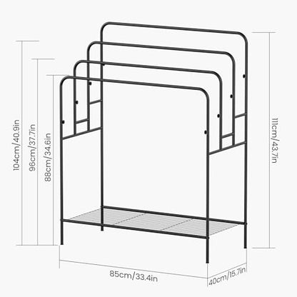 44" Extra Large Free Standing Towel Rack,4 Tier Outdoor Pool Towel Holder | Versatile Blanket and Quilt Rack Stand for Living Room, Bathroom, Bedroom, Beach, Hot Tub, Gym and Pool Area Outside - size: 4 Tier-Standard