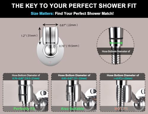 Adjustable Shower Head Holder Wall Mount Solid Brass | Handheld shower bracket with screw mount and pivot ball joint for 360° rotation. Fits most sprayers and wands(chrome) - color: Chrome Finish
