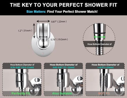Adjustable Shower Head Holder Wall Mount Solid Brass | Handheld shower bracket with screw mount and pivot ball joint for 360° rotation. Fits most sprayers and wands(chrome) - color: Chrome Finish