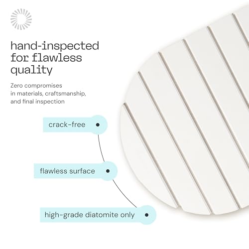 Deepstone Foldable Stone Bath Mat – Large Diatomaceous Earth Mat, Quick Dry with Non-Slip Base, Water Absorbing Bathroom and Shower Stone Mat, Easy to Clean (24” x 15”), White - color: White