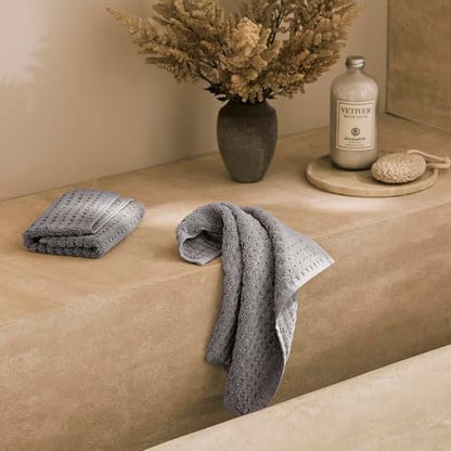 BOLL & BRANCH Turkish Waffle Washcloth Set, Stone | Set of 2 - 100% Organic Turkish Cotton - Lightweight Soft Absorbent Luxury Spa Washcloths, Waffle Weave Texture - Quick Dry - color: Stone, style: Turkish Waffle