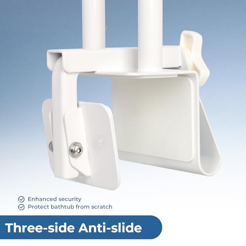 Bathtub Handles for Seniors: Triple Grip Adjustable Bathroom Grab Bars,Supports 350 LBS Safety Rail for Elderly,Disabled,Tub Grab Bars for Side of Tub