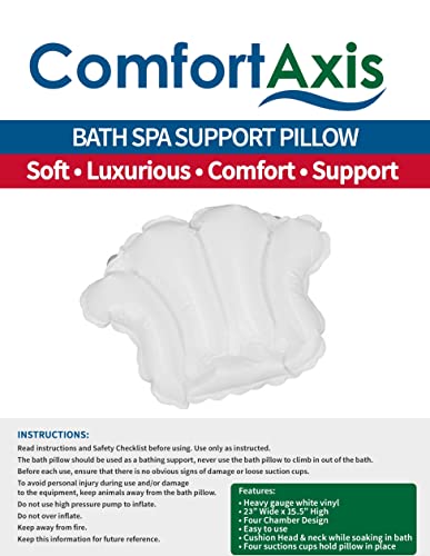 White Vinyl Shell-Shaped Spa Bath Pillow
