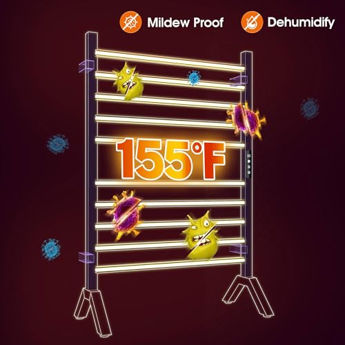 Poloma Wall Mounted & Freestanding Towel Warmer Rack for Bathrooms, Electric Heated Towel Rack Heater, Stainless Steel, Matt Black. CSA Certified. - size: MEDIUM BAR
