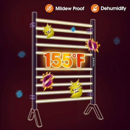 Poloma Wall Mounted & Freestanding Towel Warmer Rack for Bathrooms, Electric Heated Towel Rack Heater, Stainless Steel, Matt Black. CSA Certified. - size: MEDIUM BAR