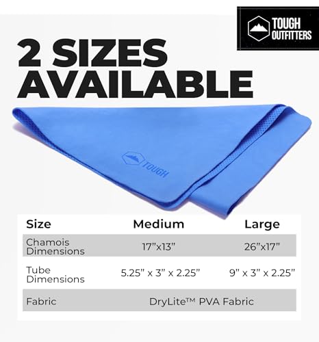 Tough Outfitters Quick Dry Towel - Travel Towel Fast Drying Lightweight - Compact Microfiber Towels for Body Camping Swim Beach Camp Backpacking - Quick Dry for Swimmers - color: Large - 26" X 17" - Blue