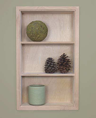 14x24 Sloane Recessed Wall Niche Medicine Cabinet Replacement, In the Wall Bathroom Cabinet Insert Shelf/Shelves, Made in North America, REAL WOOD, NO MDF, Unfinished Plain Back - color: Unfinished, size: 14x24