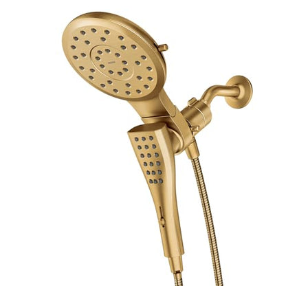 Moen Verso Magnetix Handheld & Rain Shower Head Combo, Brushed Gold | 8-Function Handheld, 7-Inch Rain Shower Head, Detachable with 72-Inch Metal Hose, Model 220C3BG - color: Brushed Gold