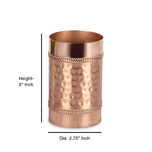nu Steel Hudson Copper Decorative Stainless Steel Tumbler Cup for Bathroom Vanity Countertops for Rinsing,Drinking,Storing Dental Accessories and Organizing Makeup Brushes,Eye Liners-Copper (HSC5H)