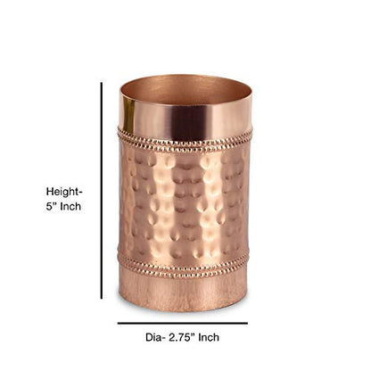 nu Steel Hudson Copper Decorative Stainless Steel Tumbler Cup for Bathroom Vanity Countertops for Rinsing,Drinking,Storing Dental Accessories and Organizing Makeup Brushes,Eye Liners-Copper (HSC5H)