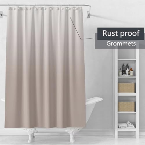 Shower Curtain Liner 72 x 72, Plastic Waterproof 4G Lightweight Shower Liner for Bathroom, with Grommets Holes and 3 Heavy Duty Magnetic Weights - color: Gradient Begie