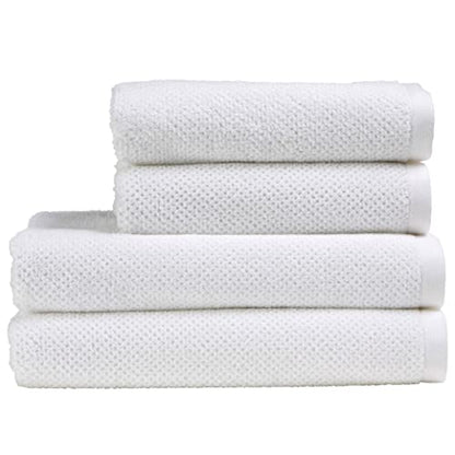 Christy Brixton 4 Piece White Towel Set | 100% Cotton | Ultra Soft | Super Absorbent | 600GSM | 2 Bath Towels 2 Hand Towels - color: White, size: 2 Hand 2 Bath Set